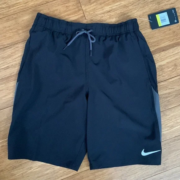 NEW NIKE Mens Black Water Repel Swim Shorts sz S - Picture 2 of 5